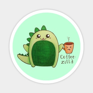 Coffeezilla - Kawaii Dinosaur with a Caffeine Addiction Magnet